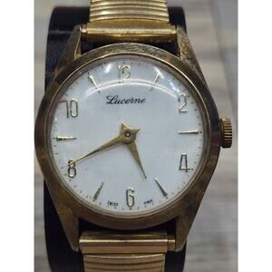 Vintage Lucerne Swiss made Men’s Watch Gold Tone Mechanical Wind Runs